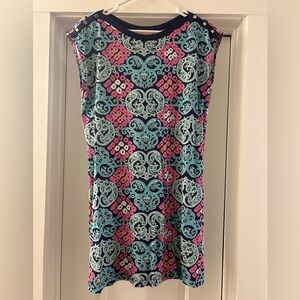 Lilly size Small paisley print and blue print dress with shoulder accents